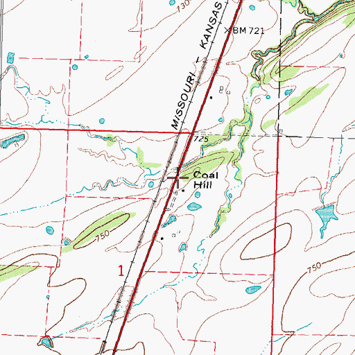 Topographic Map of Coal Hill, OK