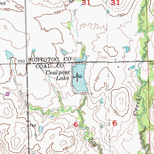 Topographic Map of Coalpont Lake, OK