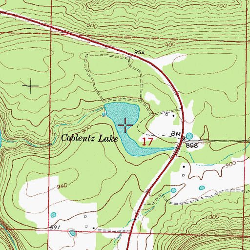 Topographic Map of Coblentz Lake, OK