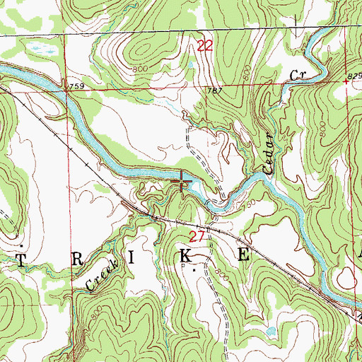 Topographic Map of Cochahee Creek, OK