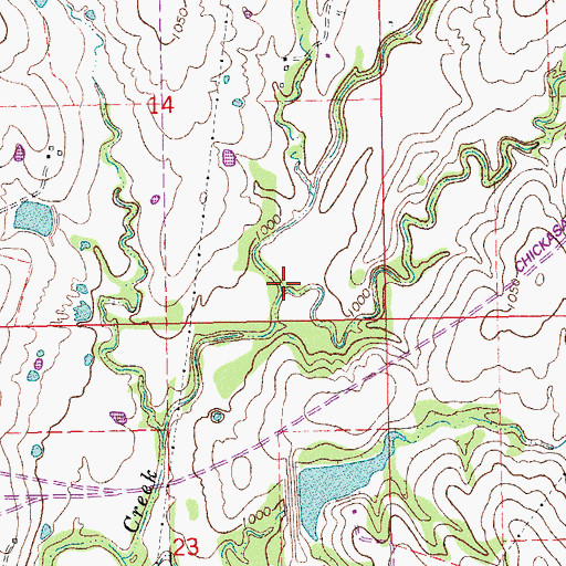 Topographic Map of Cochran Creek, OK
