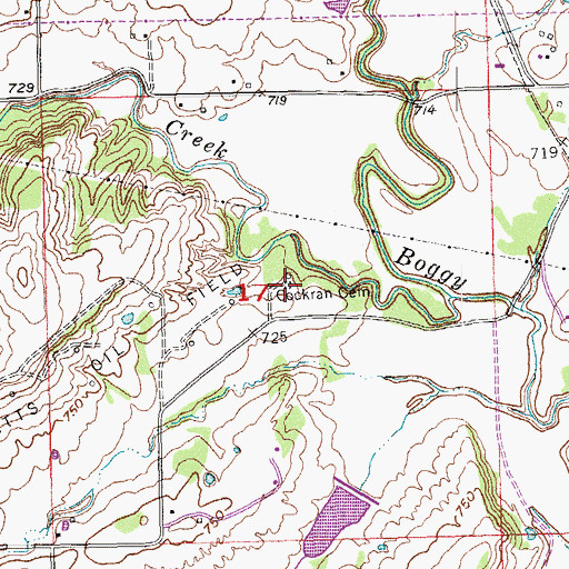 Topographic Map of Cockran Cemetery, OK
