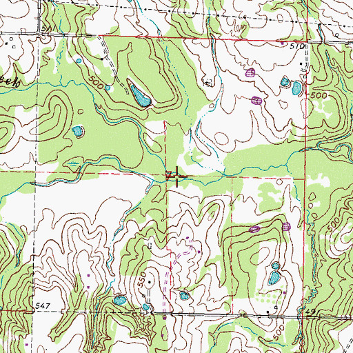 Topographic Map of Coffee Creek, OK