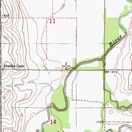 Topographic Map of Coffee Creek, OK