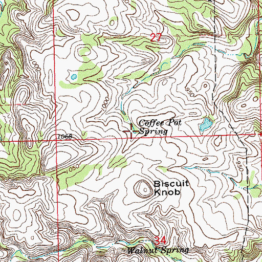 Topographic Map of Coffee Pot Spring, OK