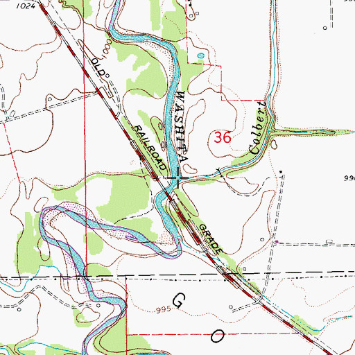 Topographic Map of Colbert Creek, OK