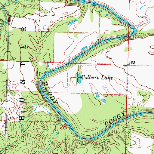 Topographic Map of Colbert Lake, OK