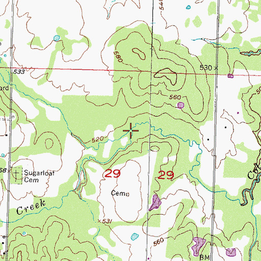 Topographic Map of Colby Creek, OK