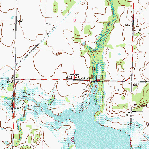 Topographic Map of Cole School, OK