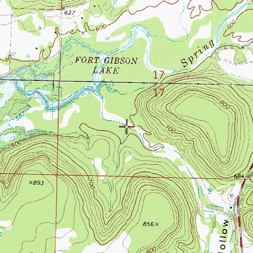 Topographic Map of Coleman Hollow, OK