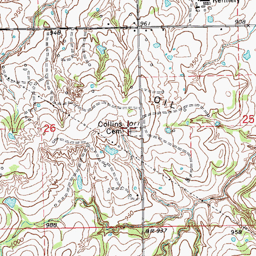 Topographic Map of Collins Cemetery, OK
