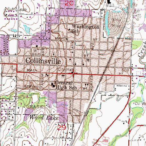 Topographic Map of Collinsville, OK