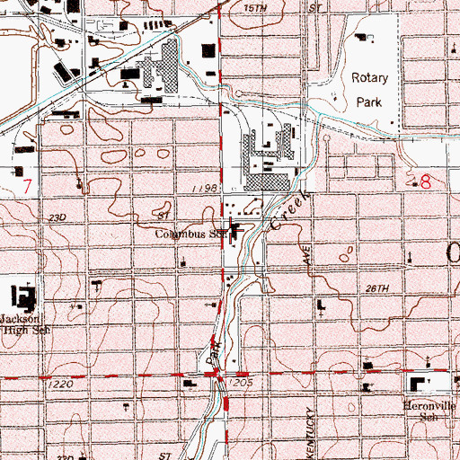 Topographic Map of Columbus Enterprise School, OK