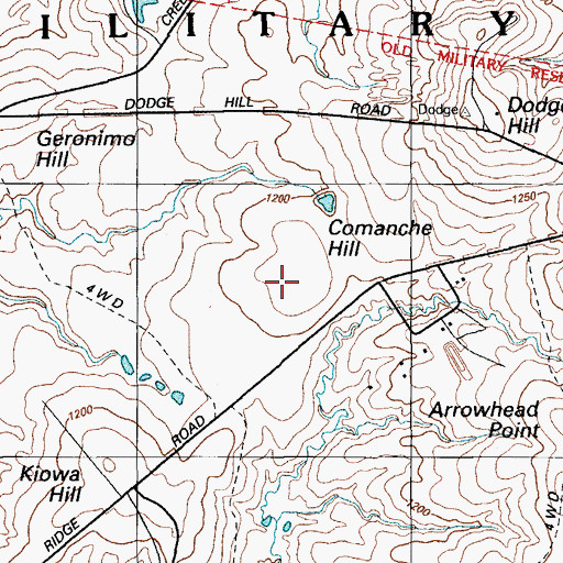 Topographic Map of Comanche Hill, OK