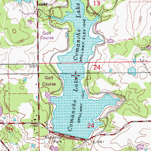 Topographic Map of Comanche Lake, OK