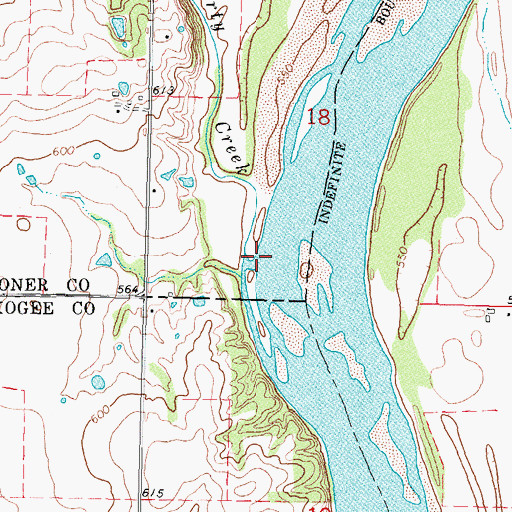 Topographic Map of Concharty Creek, OK