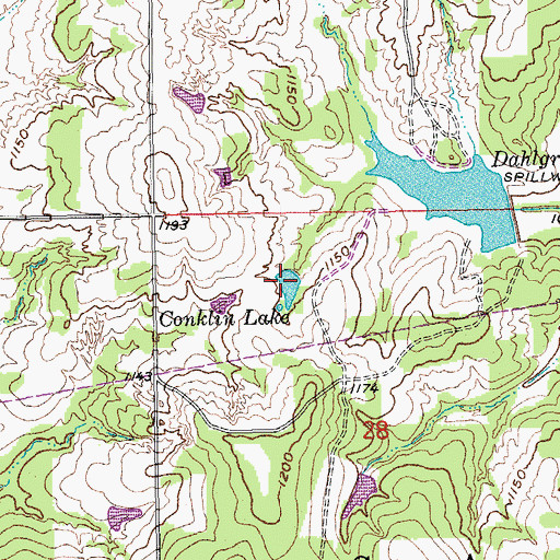 Topographic Map of Conklin Lake, OK