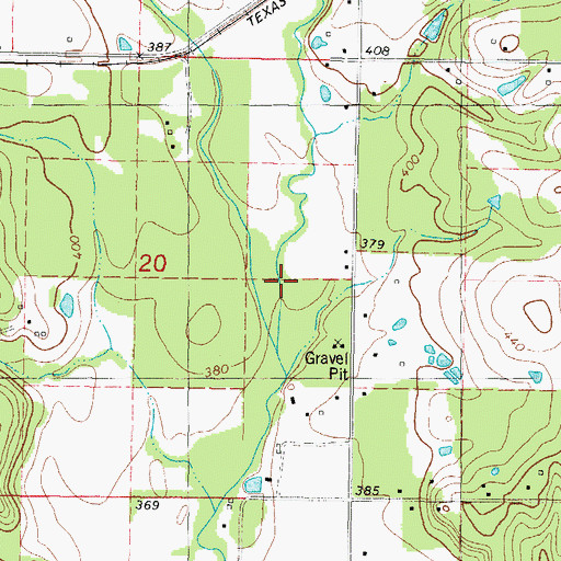 Topographic Map of Coon Creek, OK