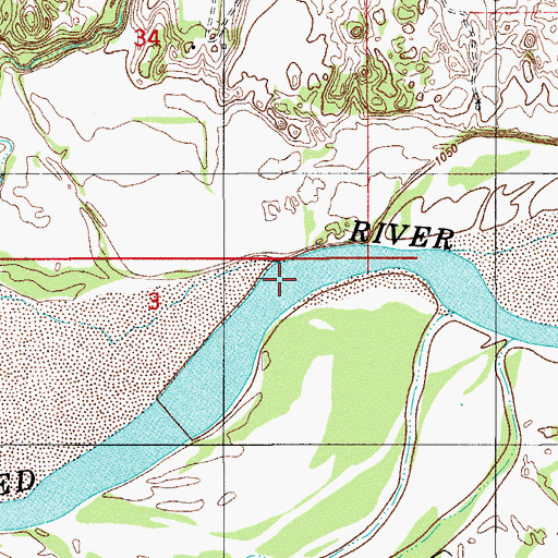 Topographic Map of Cooper Creek, OK