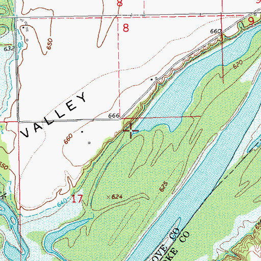 Topographic Map of Corcoran Creek, OK