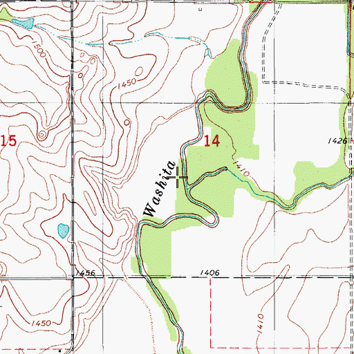 Topographic Map of Corn Creek, OK