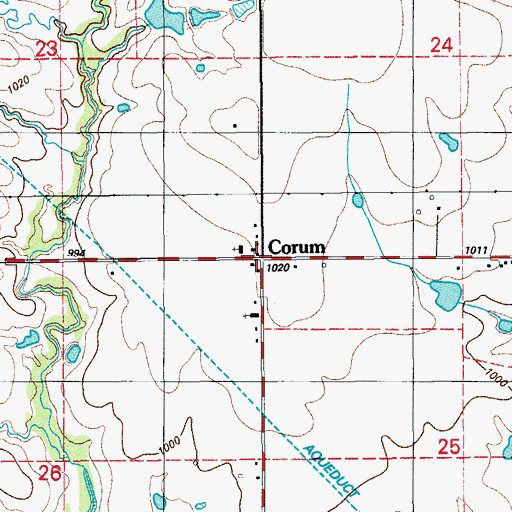 Topographic Map of Corum, OK