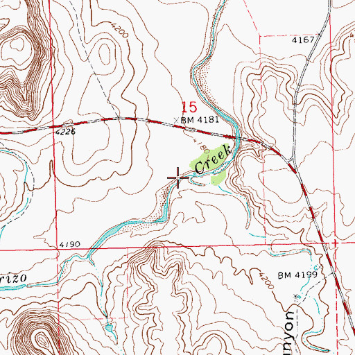 Topographic Map of Cottonwood Canyon, OK
