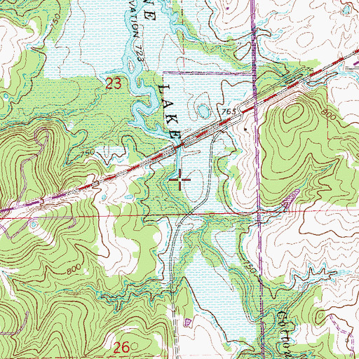 Topographic Map of Cottonwood Creek, OK