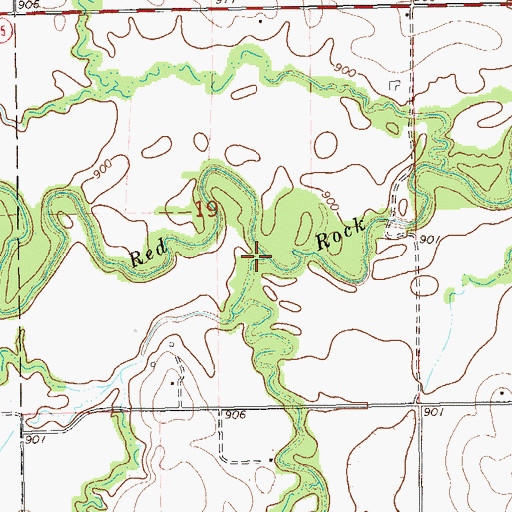 Topographic Map of Cottonwood Creek, OK