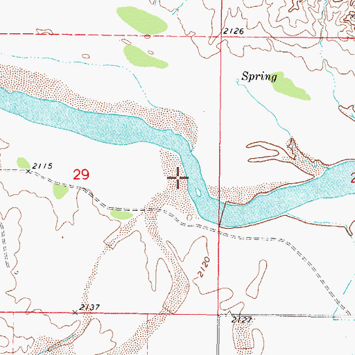 Topographic Map of Cottonwood Creek, OK