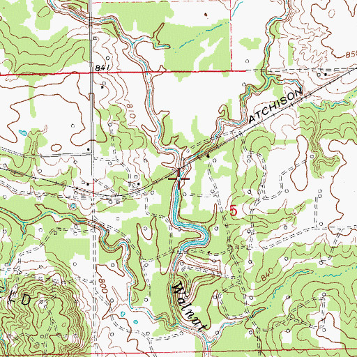 Topographic Map of Cottonwood Creek, OK