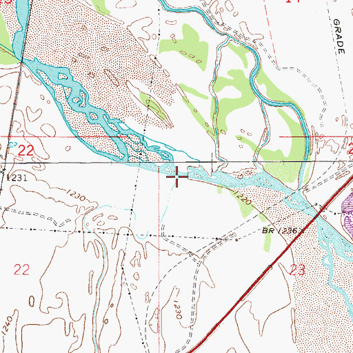 Topographic Map of Cottonwood Creek, OK
