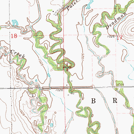 Topographic Map of Cottonwood Creek, OK