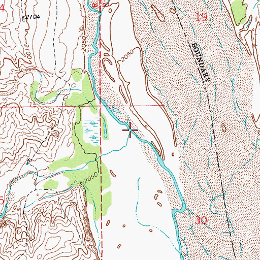Topographic Map of Cottonwood Creek, OK