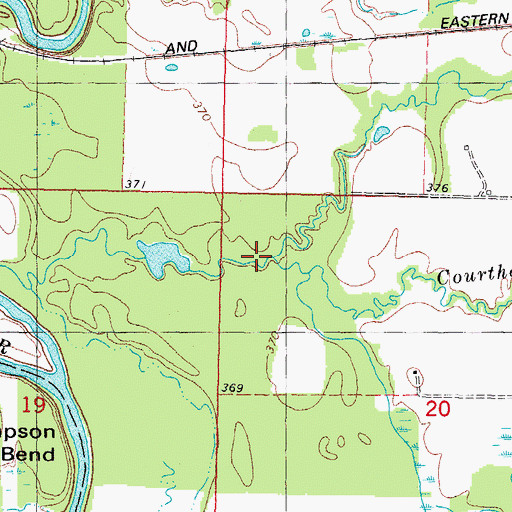 Topographic Map of Courthouse Creek, OK