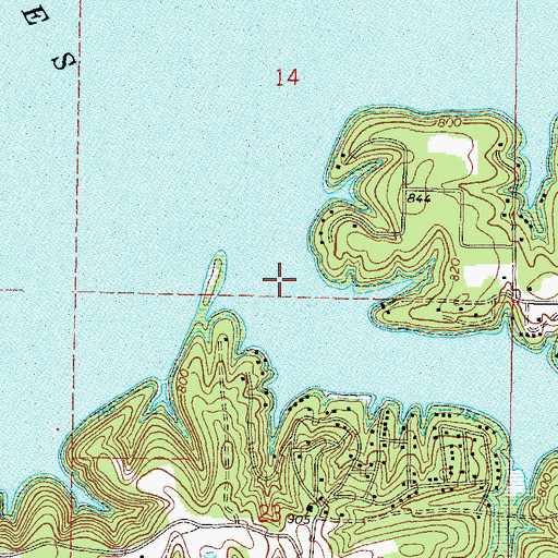 Topographic Map of Courthouse Hollow, OK