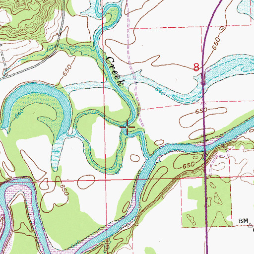 Topographic Map of Courtney Creek, OK