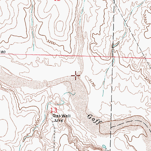 Topographic Map of Cow Creek, OK