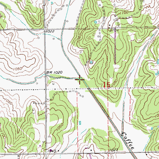 Topographic Map of Cowbell Creek, OK