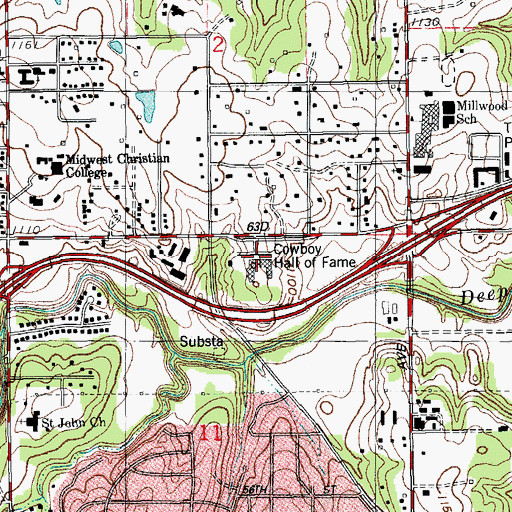 Topographic Map of National Cowboy and Western Heritage Museum, OK