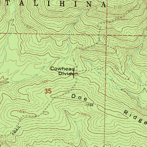 Topographic Map of Cowhead Divide, OK