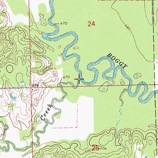 Topographic Map of Cowpen Creek, OK