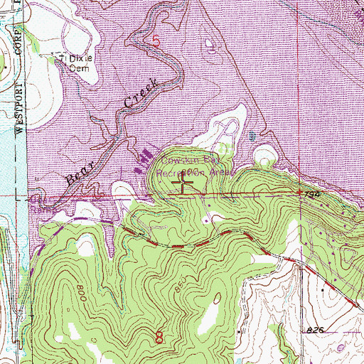 Topographic Map of Cowskin Bay Recreation Area, OK