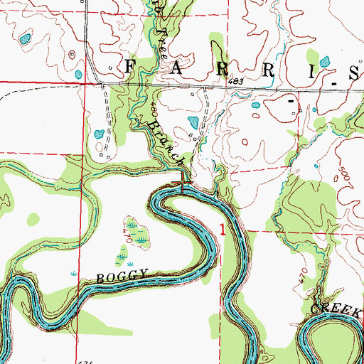Topographic Map of Crab Tree Branch, OK