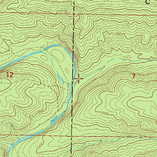 Topographic Map of Crane Hollow, OK