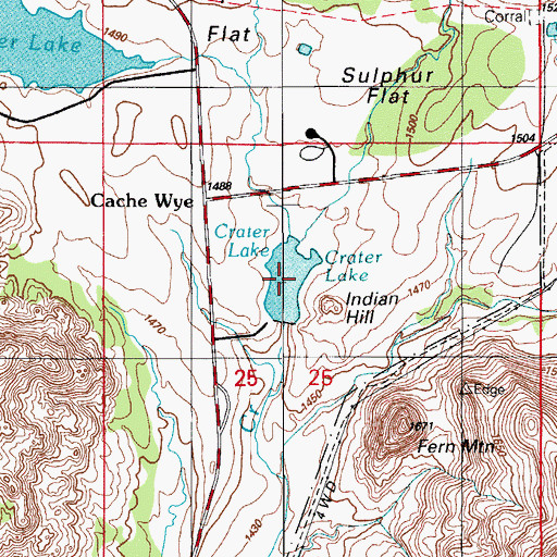 Topographic Map of Crater Lake, OK