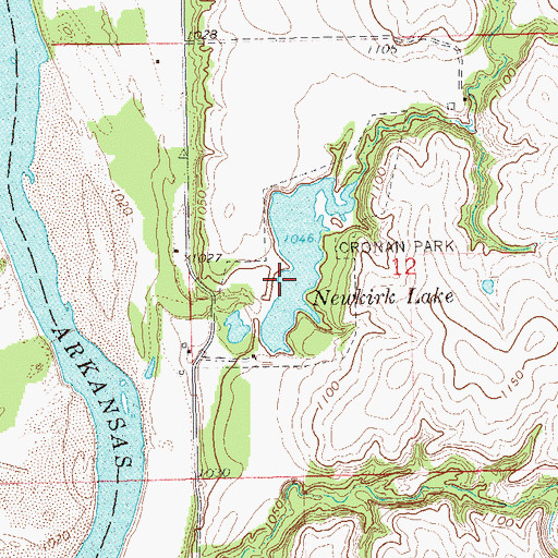 Topographic Map of Cronan Park, OK