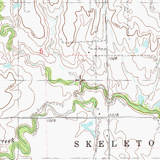 Topographic Map of Crooked Creek, OK