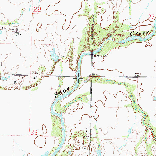 Topographic Map of Crow Hollow Creek, OK