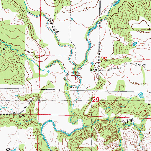 Topographic Map of Crowder Creek, OK
